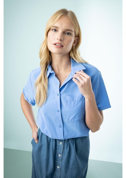 Loose Fit Kısa Kollu Gömlek Z8247AZ23SP