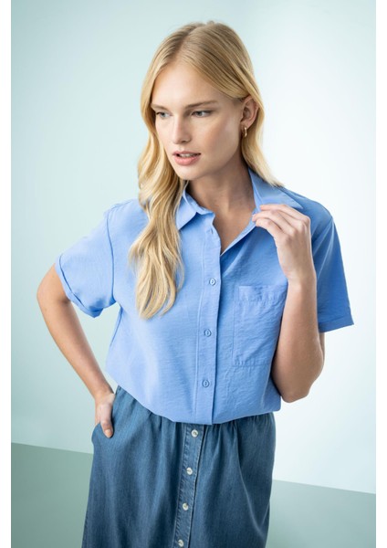 Loose Fit Kısa Kollu Gömlek Z8247AZ23SP modelleri