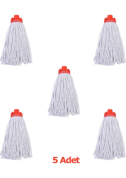 Ispanyola Yedek Vidalı Cotton Mop Mop Başlığı Paspas Ucu 5 Adet