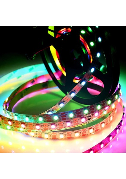 5V 5MM Adreslenebilir WS2812B ARGB Pixel Şerit Led 60 Led 5M Magic Led