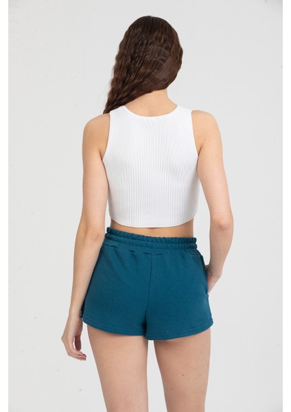 Kadın Beli Lastikli Basic Kısa Cepli Şort fırsatları