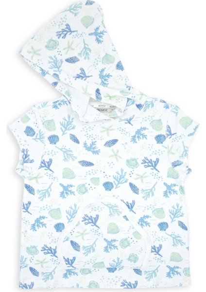 Organik Havlu Kumaş Kapüşonlu Kolsuz Kız Çocuk Tshirt