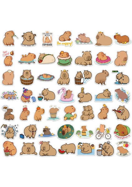 50PCS Çocuklar Için Karikatür Çıkartmaları Karikatür Capybara Sticker Çıkartmaları Kupa Çıkartmaları Komik Sevimli Hayvan Çıkartmaları Telefon Buzdolabı Poster Duvar Araba (Yurt Dışından)