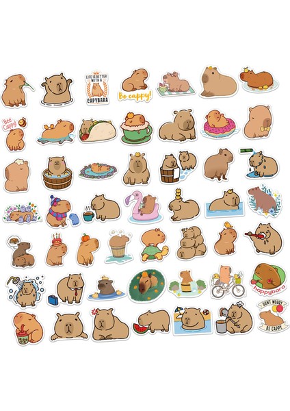 50PCS Çocuklar Için Karikatür Çıkartmaları Karikatür Capybara Sticker Çıkartmaları Kupa Çıkartmaları Komik Sevimli Hayvan Çıkartmaları Telefon Buzdolabı Poster Duvar Araba (Yurt Dışından)