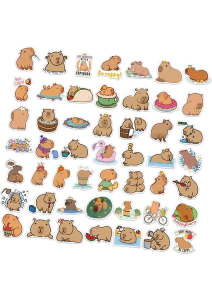 50PCS Çocuklar Için Karikatür Çıkartmaları Karikatür Capybara Sticker Çıkartmaları Kupa Çıkartmaları Komik Sevimli Hayvan Çıkartmaları Telefon Buzdolabı Poster Duvar Araba (Yurt Dışından)