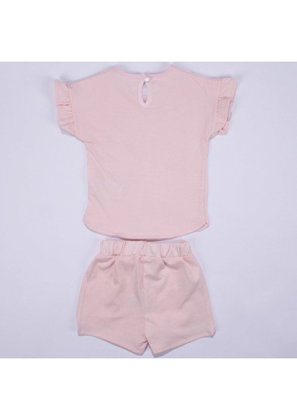 Kız Bebek Pudra Taşlı Şortlu 2'li Takım modelleri