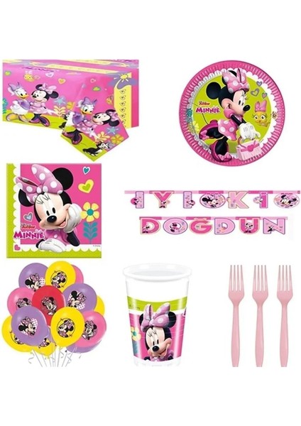 Minnie Mouse 8 Kişilik Parti Seti