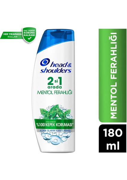 Mentol Ferahlığı 2'si 1 Arada Kepeğe Karşı Etkili Şampuan 180 ml