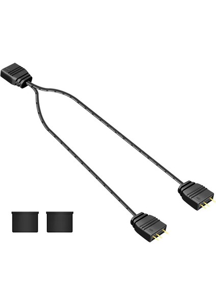 Coolmoon 5V 3pin Argb 2 Port Splitter Çoklayıcı Kablo - 5V 3pin Uzatma Kablosu ( 1 Dişi To 2 Erkek )