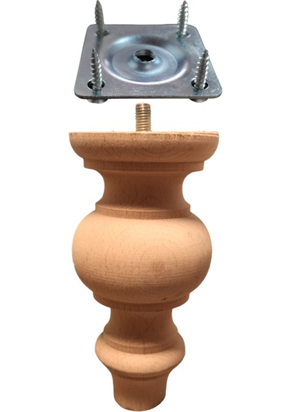 Ahşap Gürgen Koltuk - Baza - Sehpa- Mobilya Ayağı- Uzunluk: 15 cm Çap: 7.5 cm - 3301000000408