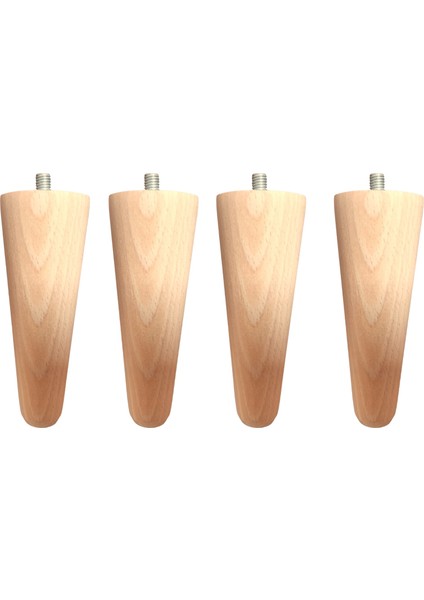 4'lü Ahşap Konik Koltuk-Baza-Sehpa-Mobilya Ayağı- Uzunluk: 12 Çap:5.5 cm /4'lü SET-3301000000404