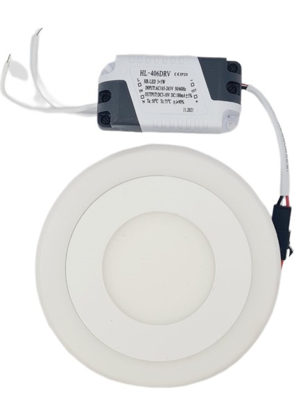 3 + 3 Watt LED Spot Beyaz Kasa Çift Renk (Beyaz Işık ve Kırmızı) HL-6021BK ( 2 Adet )
