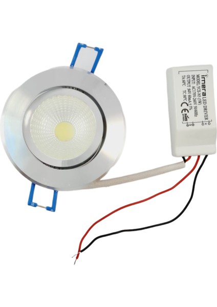 3 Watt LED Spot Trafolu Krom Kasa Beyaz Işık (Yce-N3) ( 2 Adet )