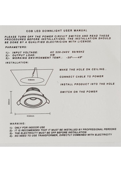 5 Watt LED Spot Trafolu Beyaz Kasa Beyaz Işık (Yce-N5) ( 2ADET ) modelleri