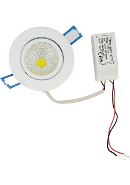 5 Watt LED Spot Trafolu Beyaz Kasa Gün Işığı (Yce-N5) ( 2 Adet )