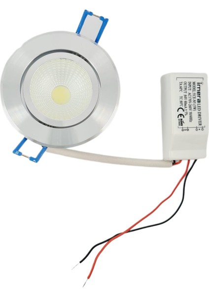 3 Watt LED Spot Trafolu Beyaz Kasa Beyaz Işık (Yce-N3) ( 2 Adet )