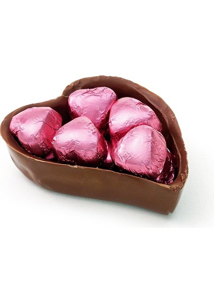 Nin Chocolate Sütlü Figür Tabanlı Pembe Kalp Çikolata