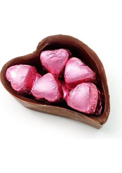 Nin Chocolate Sütlü Figür Tabanlı Pembe Kalp Çikolata