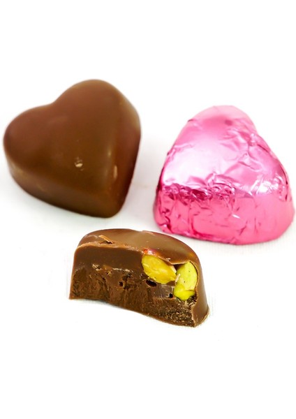 Nin Chocolate Sütlü Figür Tabanlı Pembe Kalp Çikolata