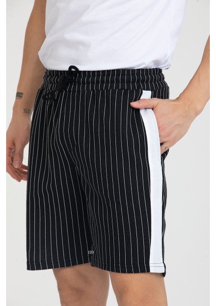 Erkek Basic Şerit Detaylı Çizgili Şort fiyatları