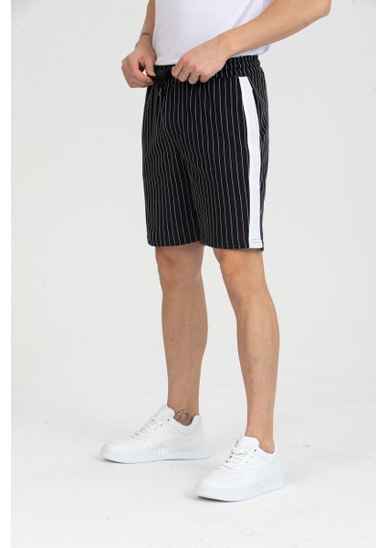 Erkek Basic Şerit Detaylı Çizgili Şort fırsatları