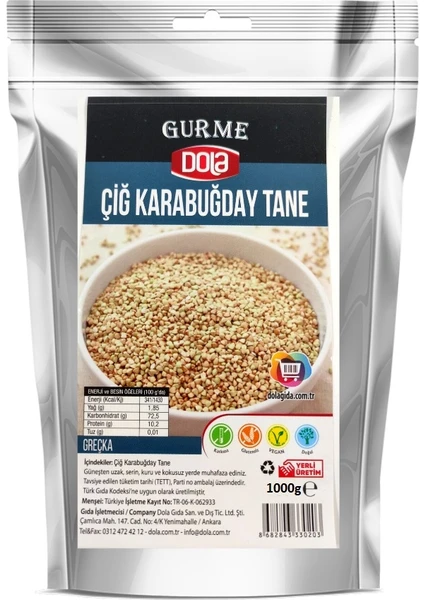 Glutensiz Çiğ Karabuğday Tane 1 kg Greçka