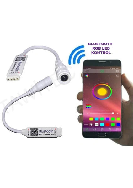 Bluetooth Rgb Şerit LED Kontrol Modül Cihazı Telefon Üzerinnden Kontrol