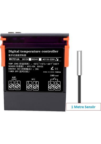 ZFX-7016A 220V 30A Röle Termostat