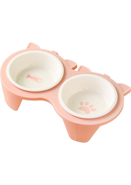 Kapalı Kediler Için Kedi Maması Kaseleri Yükseltilmiş Eğik Pembe (Yurt Dışından) modelleri