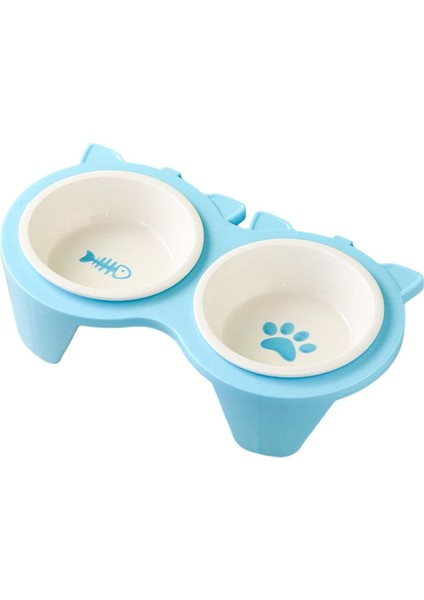 Kapalı Kediler Için Kedi Maması Kaseleri Yükseltilmiş Eğik Mavi (Yurt Dışından) fiyatları