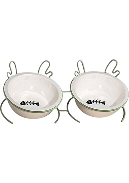 Cat Food Bowl Yavru Yemek Konteyner Malzemeleri Seramik Yükseltilmiş Evcil Hayvan Su Kasesi Çift Kase (Yurt Dışından) fiyatları