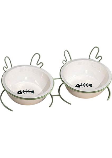 Cat Food Bowl Yavru Yemek Konteyner Malzemeleri Seramik Yükseltilmiş Evcil Hayvan Su Kasesi Çift Kase (Yurt Dışından) indirimleri