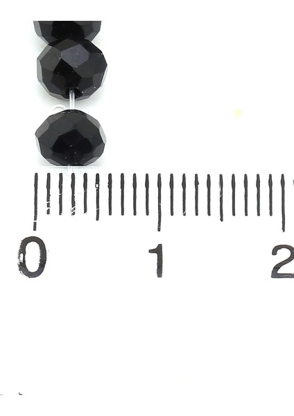 Hobi Dünya 6 mm Siyah Kristal Cam Boncuk