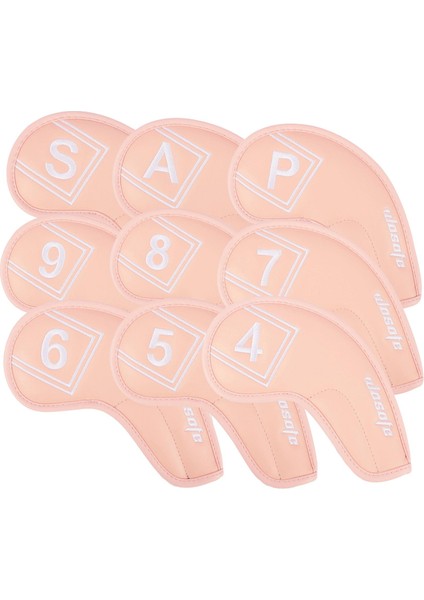 9 Adet Golf Kulübü Kafa Kapağı Ütü Anti Golf Golf Demir Kafa Kapakları Pembe Set (Yurt Dışından)