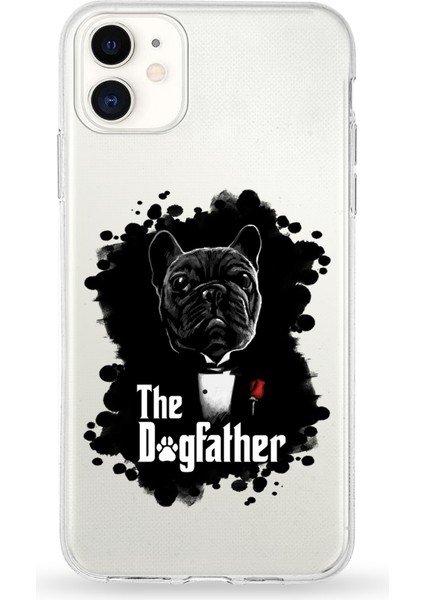 Apple iPhone 11 Uyumlu Kapak Dogfather Tasarımlı Şeffaf Silikon Kılıf