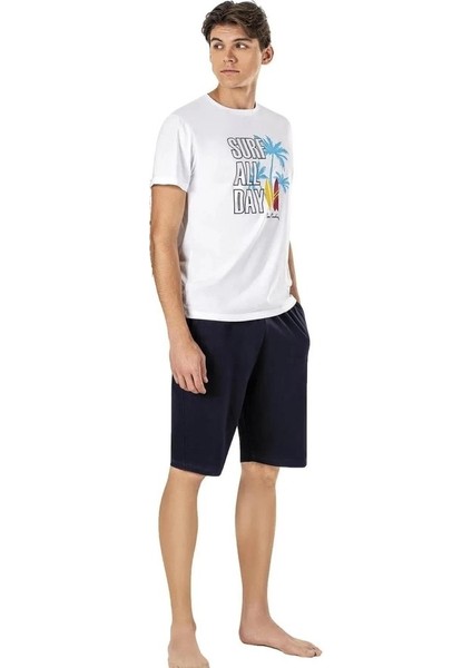 6009 Erkek Şortlu Kısa Kollu Pijama Takım