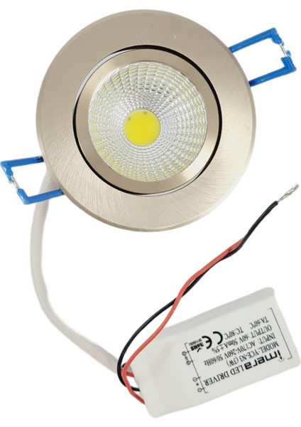 3W LED Spot Trafolu Saten Kasa Gün Işığı (Yce-N3) - 2 Adet