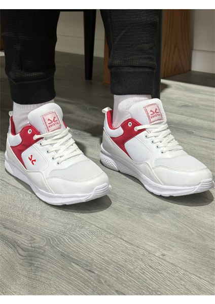 Erkek Spor Hafif Anorak Beyaz Kırmızı Yazlık Sneaker modelleri