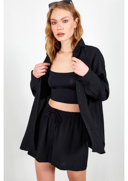 Siyah Şalaş Kadın Gömlek fırsatları