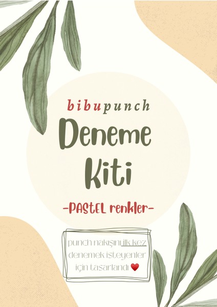 Bibu Punch Deneme Seti (Pastel Renkler) - Punch Nakışını Merak Edenler ve Denemek Isteyenler Için Deneyim Kiti