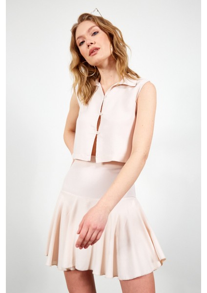 Taş Crop Kadın Gömlek modelleri