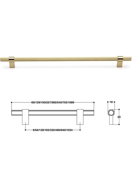 320MM Gl Gold Altın Renk Kulp SY8990 0320 Gl-Gl