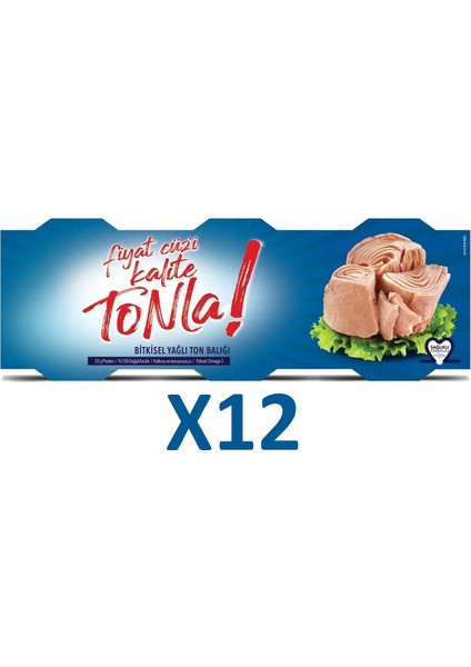 Bitkisel Yağlı Ton Balığı 3X75G 12 Adet