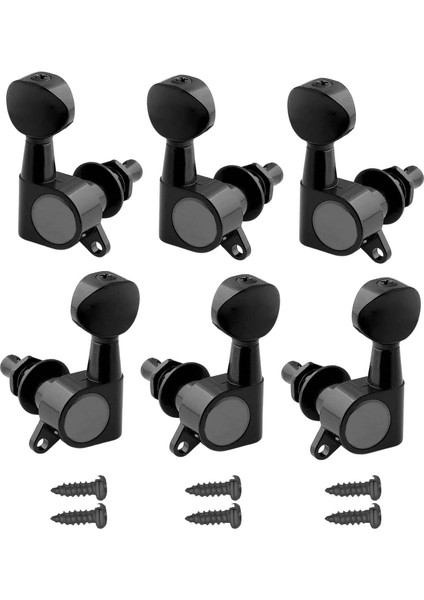 6x Pegs Mühürlü Mükemmel Fit Gitar Aksesuarları Siyah 3L3R (Yurt Dışından)