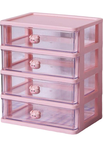 Masaüstü Çekmece Organizatör Makyaj Tutucu Takı Dolabı Yurt Banyo 4 Çekmeceler Pembe (Yurt Dışından) fiyatları