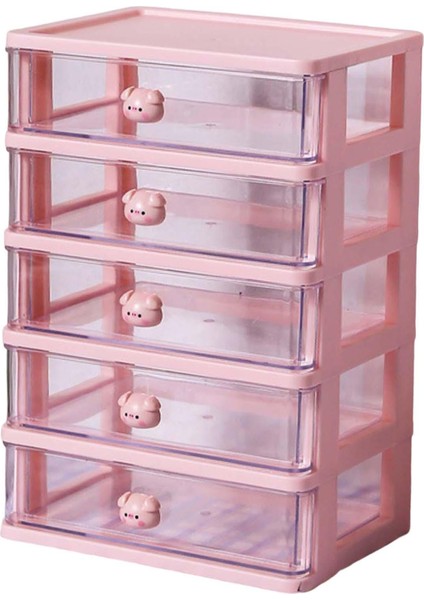Masaüstü Çekmece Organizatör Makyaj Tutucu Takı Dolabı Yurt Banyo 5 Çekmeceler Pembe (Yurt Dışından) modelleri
