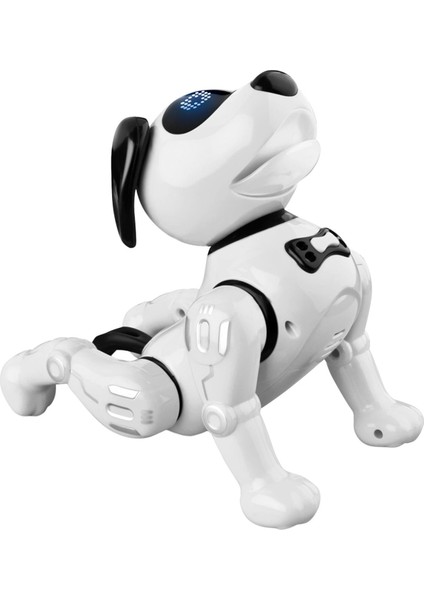 Uzaktan Kumanda Robot Köpek Oyuncak Push Up Rc Robot Köpeği Erkek ve Kız Çocukları Beyaz (Yurt Dışından)