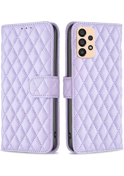 Samsung Galaxy A33 5g Bf Style-14 Için Binfen Renk Baskılı Rhombus Desen Manyetik Toka Kılıf Stand Mat Pu Deri Cüzdan Kapağı (Yurt Dışından)