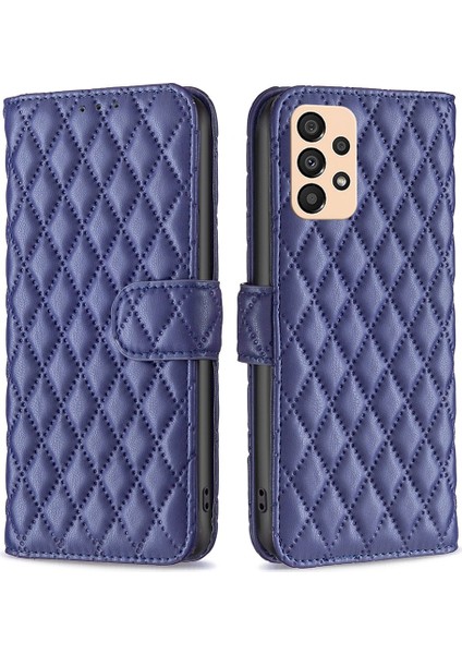 Samsung Galaxy A33 5g Bf Style-14 Için Binfen Renk Baskılı Rhombus Desen Manyetik Toka Kılıf Stand Mat Pu Deri Cüzdan Kapağı (Yurt Dışından)