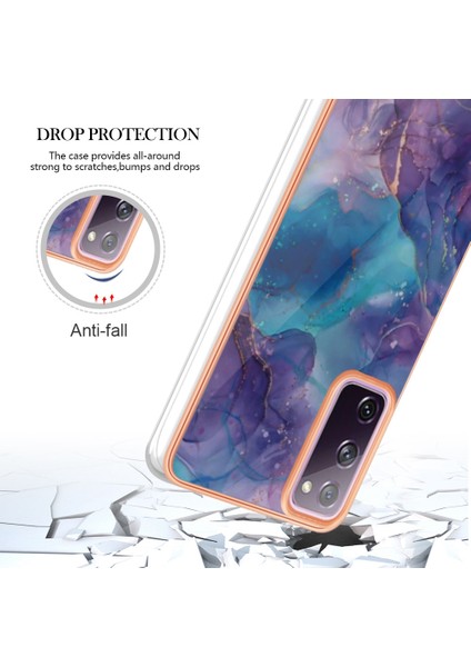 Yb Imd Serisi-16 Stil E Samsung Galaxy S20 Fe 4g / 5g / S20 Fe 2022 / S20 Lite 2.0mm Imd Mermer Desen Tpu Kapak Geri Koruyucu Elektrapan Telefon Kapağı (Yurt Dışından)